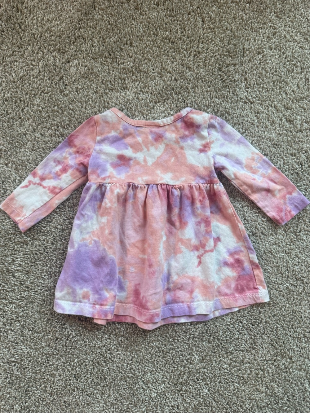 Old Navy Baby Girl Tie Dye Dress Bundle 0–3 Months Long Sleeve Cotton Dresses - Picture 9 of 9